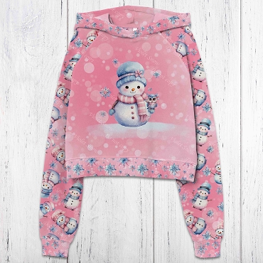 Pastel Xmas Snowman Pink Panel